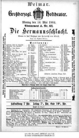 Die Hermannsschlacht