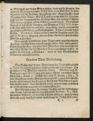 Von dem Wort/ Verderbung.