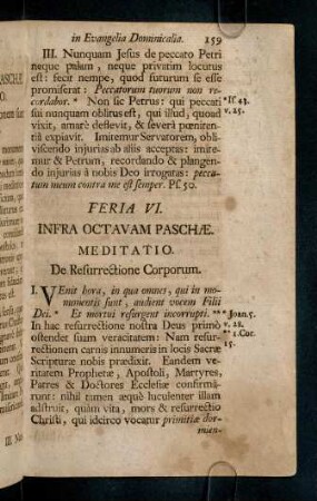 159-169, Feria VI. Infra Octavam Pachae; ...
