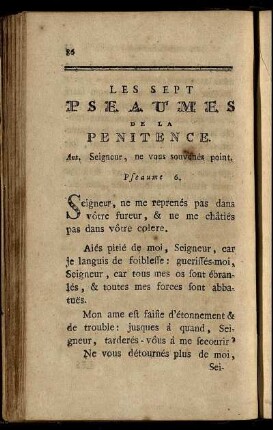 Les Sept Pseaumes De La Penitence.