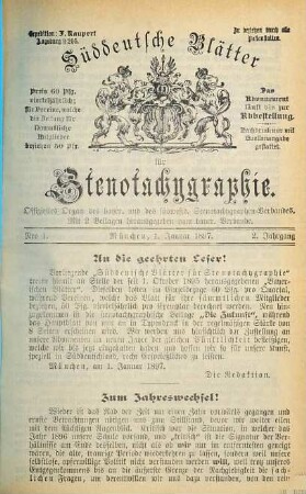 Bayer. Blätter für Stenotachygraphie. 2. 1897
