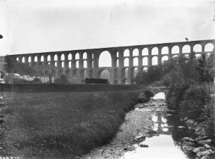 Mylau. Göltzschtalbrücke (1846-1851). Ansicht mit Kunstmühle