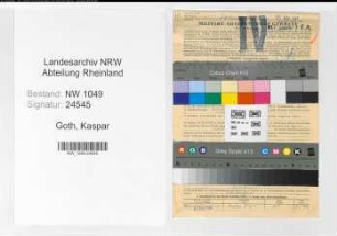 Entnazifizierung Kaspar Goth , geb. 21.07.1897 (Kaufmaennischer Angestellter)