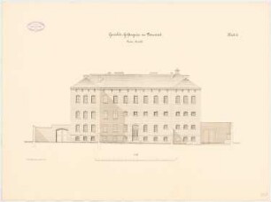 Gerichtsgefängnis, Neuwied: Aufriss Vorderansicht 1:100