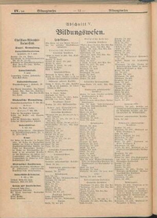 Abschnitt V. Bildungswesen.