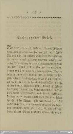Sechszehnter Brief