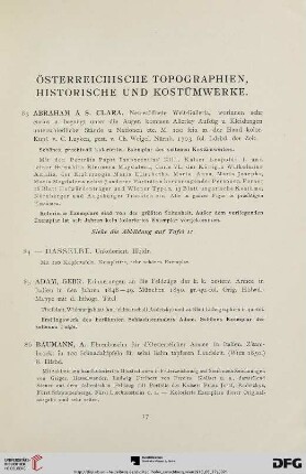 Österreichische Topographien, historische und Kostümwerke (Nr. 83-126)