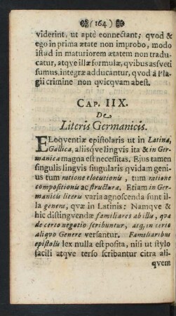 Cap. IIX. De Literis Germanicis.