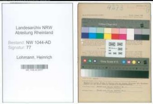 Entnazifizierung Heinrich Lohmann , geb. 25.04.1919 (Verwaltungsgehilfe)