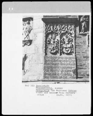 Grabplatte für Wolfgang Schram (1499) und seiner Frau Barbara (1508)