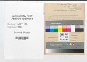 Entnazifizierung Walter Schmitt , geb. 01.05.1904 (Fahrer)