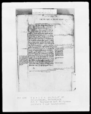 Aristoteles, Metaphysik — Initiale O, Folio 2 recto