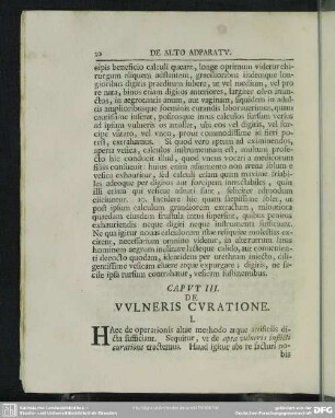 Caput III. De Vulneris Curatione
