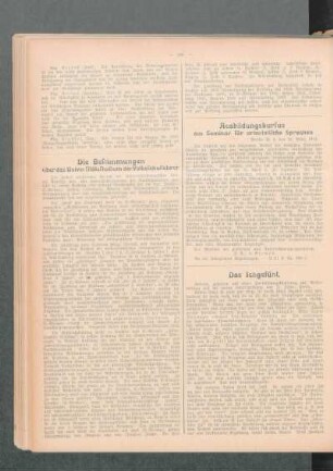 ¬Die¬ Bestimmungen über das Universitätsstudium der Volksschullehrer