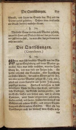 Die Quetschungen. (Contusiones.). §. 715. - §. 731.