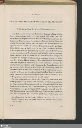 II. Kapitel: Der Aufbau Der Demokratischen Staatsmacht