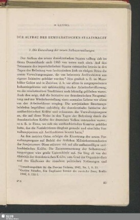 II. Kapitel: Der Aufbau Der Demokratischen Staatsmacht