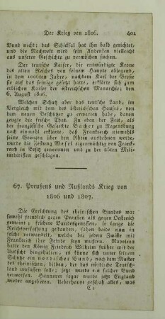 67. Preußens und Rußlands Krieg von 1806 und 1807