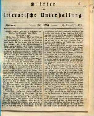 Blätter für literarische Unterhaltung. 1839, Nr. 324