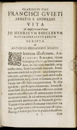 Clarissimi viri Francisci Guieti ... Vita