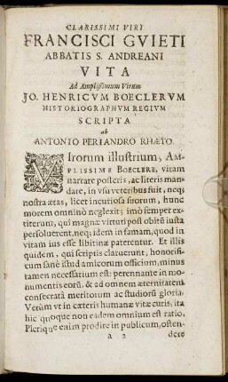 Clarissimi viri Francisci Guieti ... Vita
