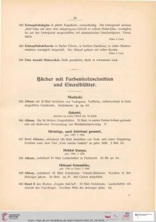 Bücher mit Farbenholzschnitten und Einzelblätter (Nr. 245 - 371)
