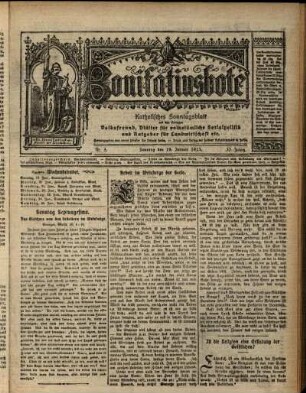 Erste Ausgabe vom Sonntag, den 19. Januar 1913.