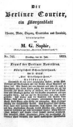 No. 743., Dienstag, den 28. Juli 1829