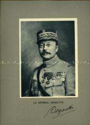 Uniformdarstellung, Porträtfoto, Jean-Marie Joseph Degoutte in Generalsuniform, Frankreich, 1916/1923 .