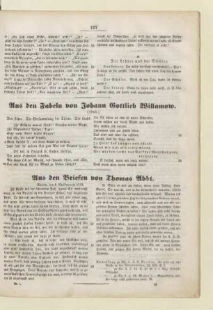 Aus den Briefen von Thomas Abbt.