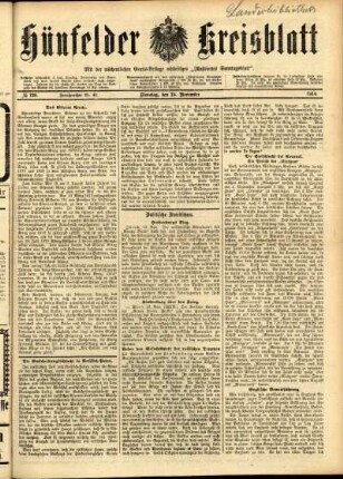 Ausgabe vom Dienstag, den 24. November 1914.