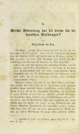 II. Welche Bedeutung hat die Lerche für die deutschen Waldungen?