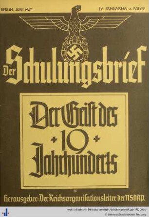 IV. Jahrgang, Folge 6: Der Schulungsbrief