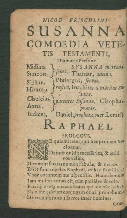 Susanna Comoedia Vetis Testamenti