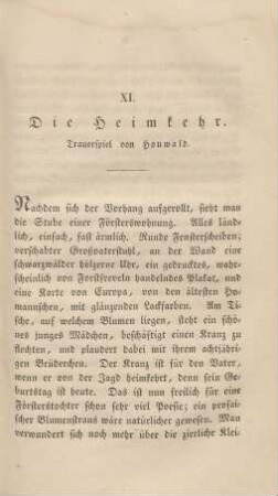 XI. Die Heimkehr. - XV. Ueber den Charakter des Wilhelm Tell in Schiller's Drama.