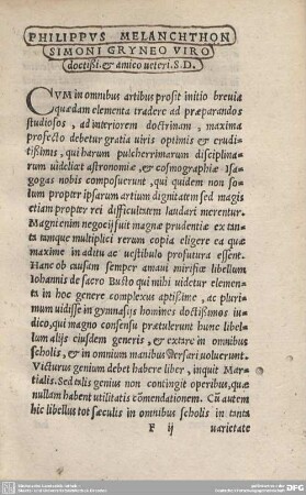 PHILIPPUS MELANCHTHON SIMONI GRYNEO VIRO...