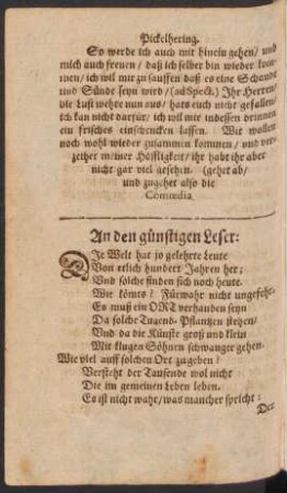 An den günstigen Leser: