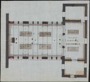 Grundrissplan Bibliothekssaal