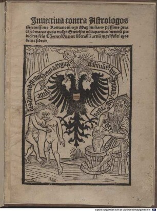 Invectiva contra astrologos : Gewidmet Hans Werner von Mörsperg, Straßburg 8. 5. 1499