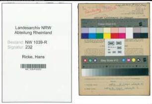 Entnazifizierung Hans Ricke , geb. 23.09.1921 ()