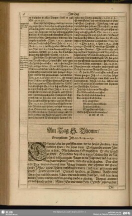 Am Tag S. Thomae