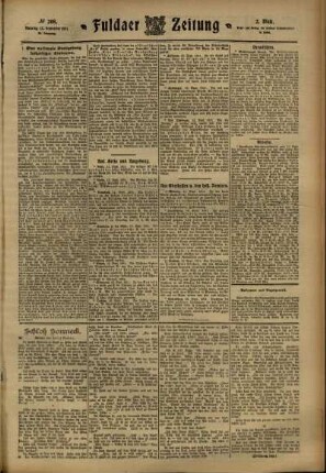 Zweite Ausgabe vom Dienstag, den 12. September 1911.