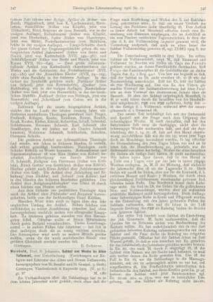 347-349 [Rezension] Meinhold, Johannes, Sabbat und Woche im Alten Testament, eine Untersuchung