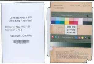 Entnazifizierung Gottfried Falkowski , geb. 03.09.1899 (Kaufmann)