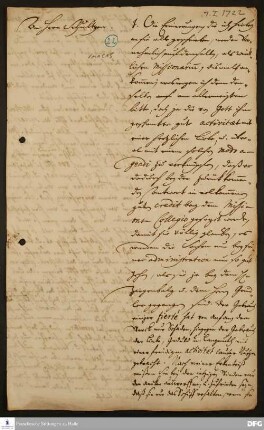 Brief von August Hermann Francke an Benjamin Schultze.