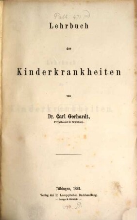 Lehrbuch der Kinderkrankheiten