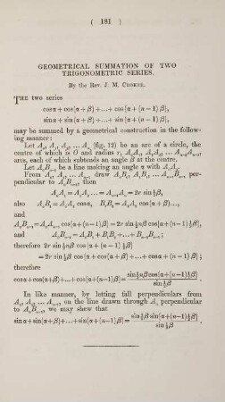 Geometrical summation of two trigonometric series.