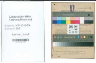 Entnazifizierung Josef Lentzen , geb. 08.06.1909 (Beamter)