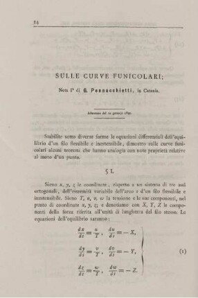 Sulle curve funicolari.