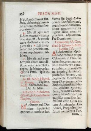 Die X. Maii. In Festo S. Aldobrandi Episc. & Confessoris. Duplex. - die XX. Maii. In Festo S. Ivonis Episc. & Conf. Duplex.